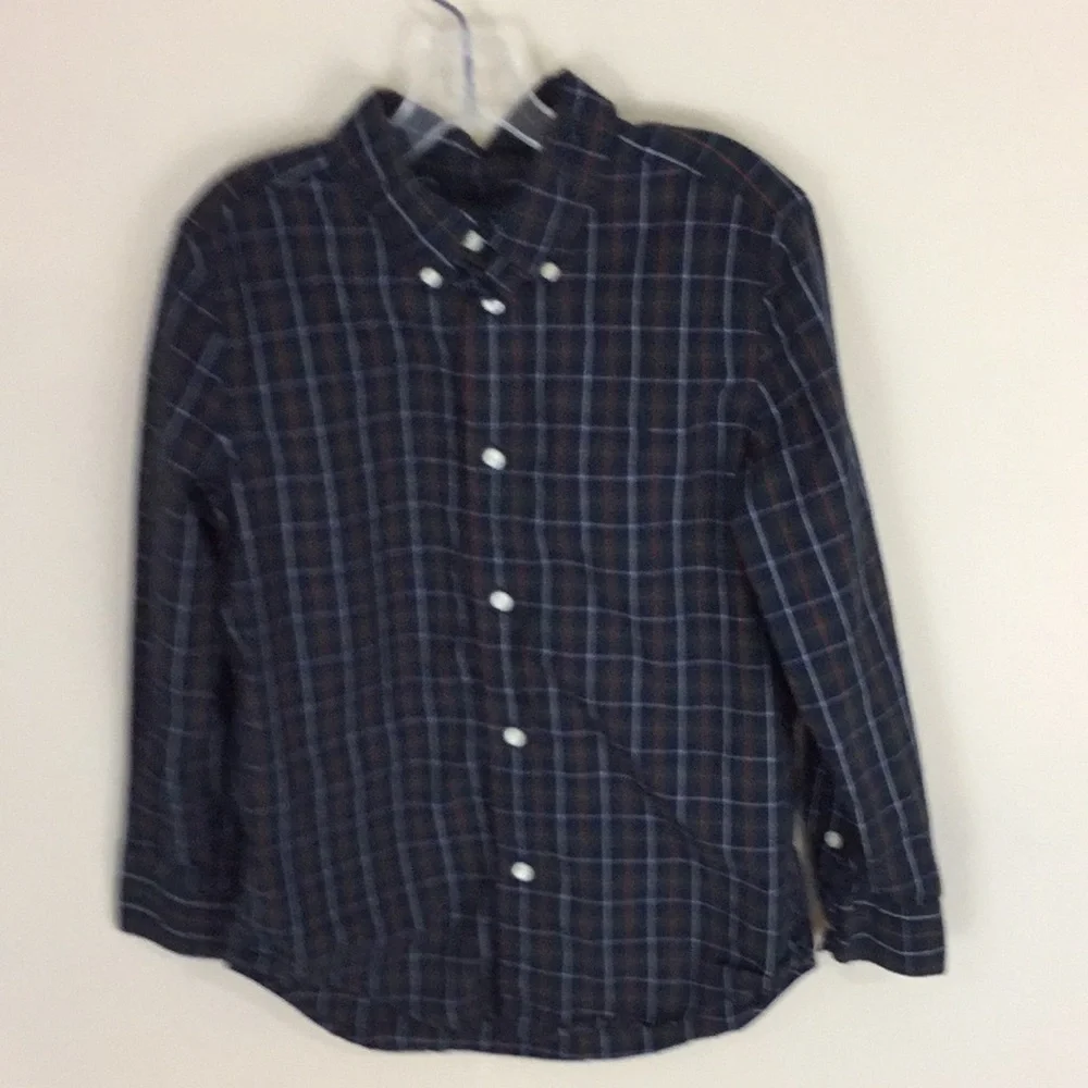 Ralph Lauren Cotton Plaid Button Down Shirt Size 7